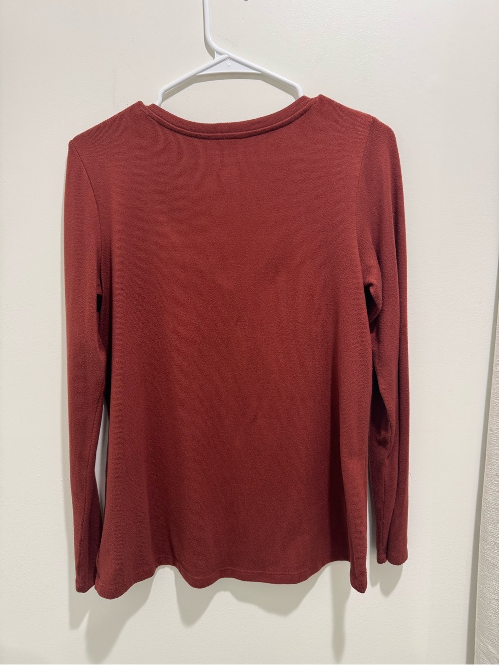 American Eagle Soft & Sexy Plush Rust V-Neck Long Sleeve Top Medium - Picture 5 of 5